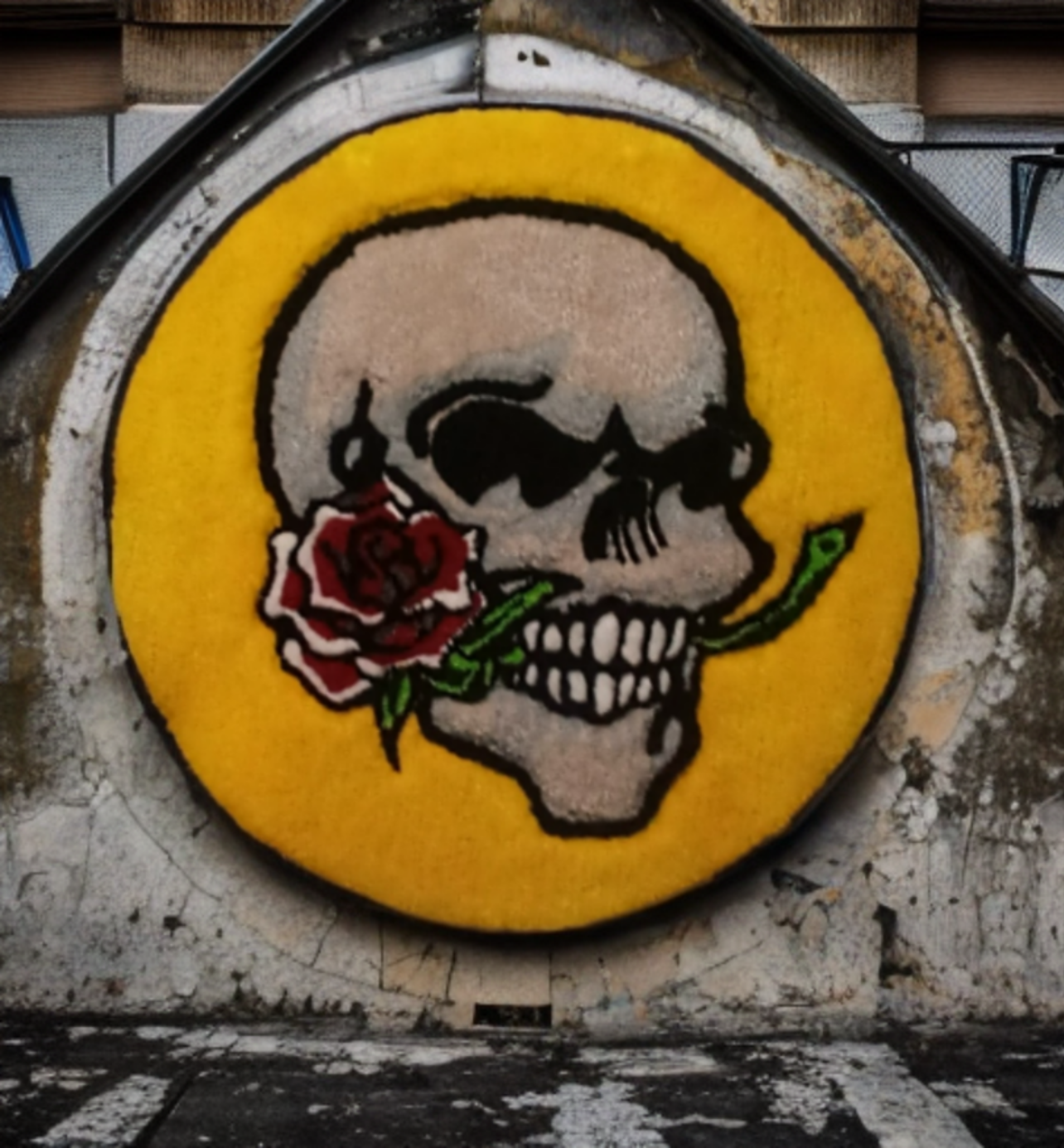 Skull and rose